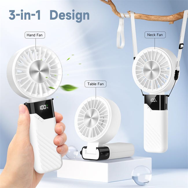 Mini ventilateur portable 3 en 1